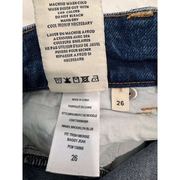 New Alice & Olivia Jeans Women's Size 26 TRISH MID RISE BAGGY JEAN brooklyn blue - Picture 15 of 15